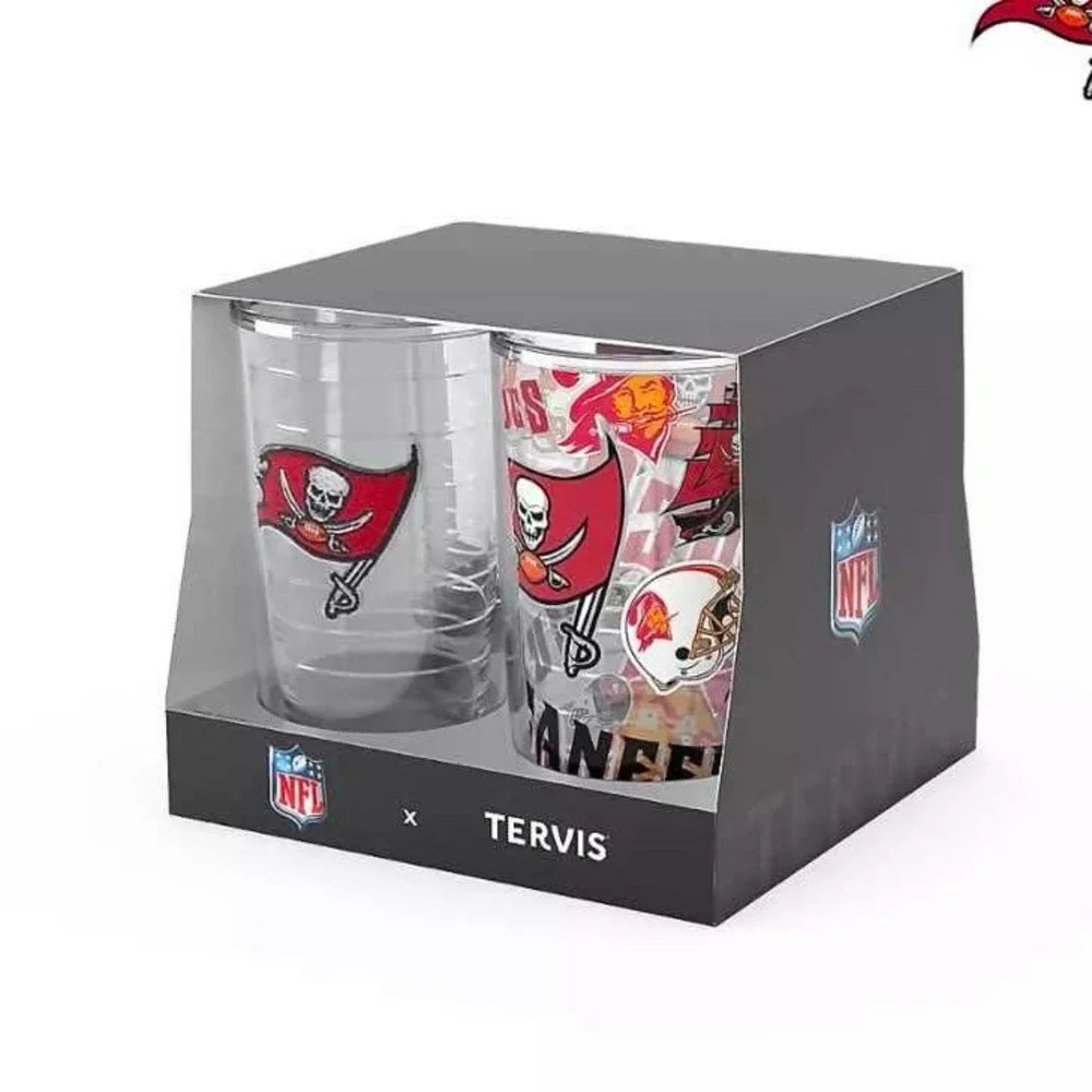 Tervis Tumbler set (4) 16oz Tampa Bay Buccaneers NFL New with lids Go Bucs!